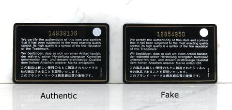 chanel authenticity card font