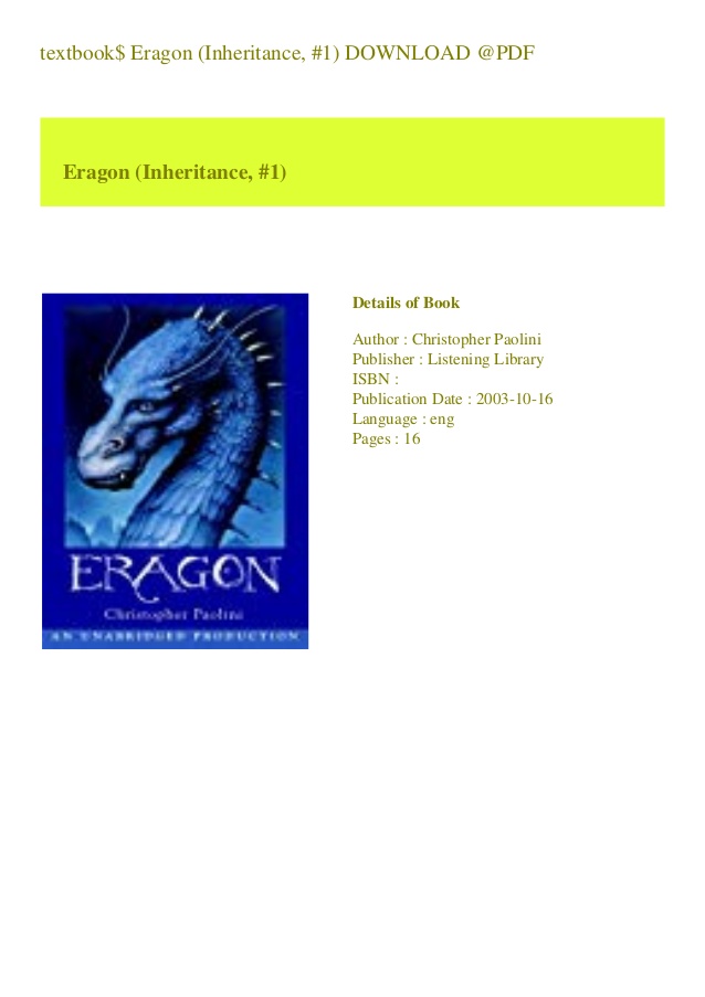 eragon book pdf download